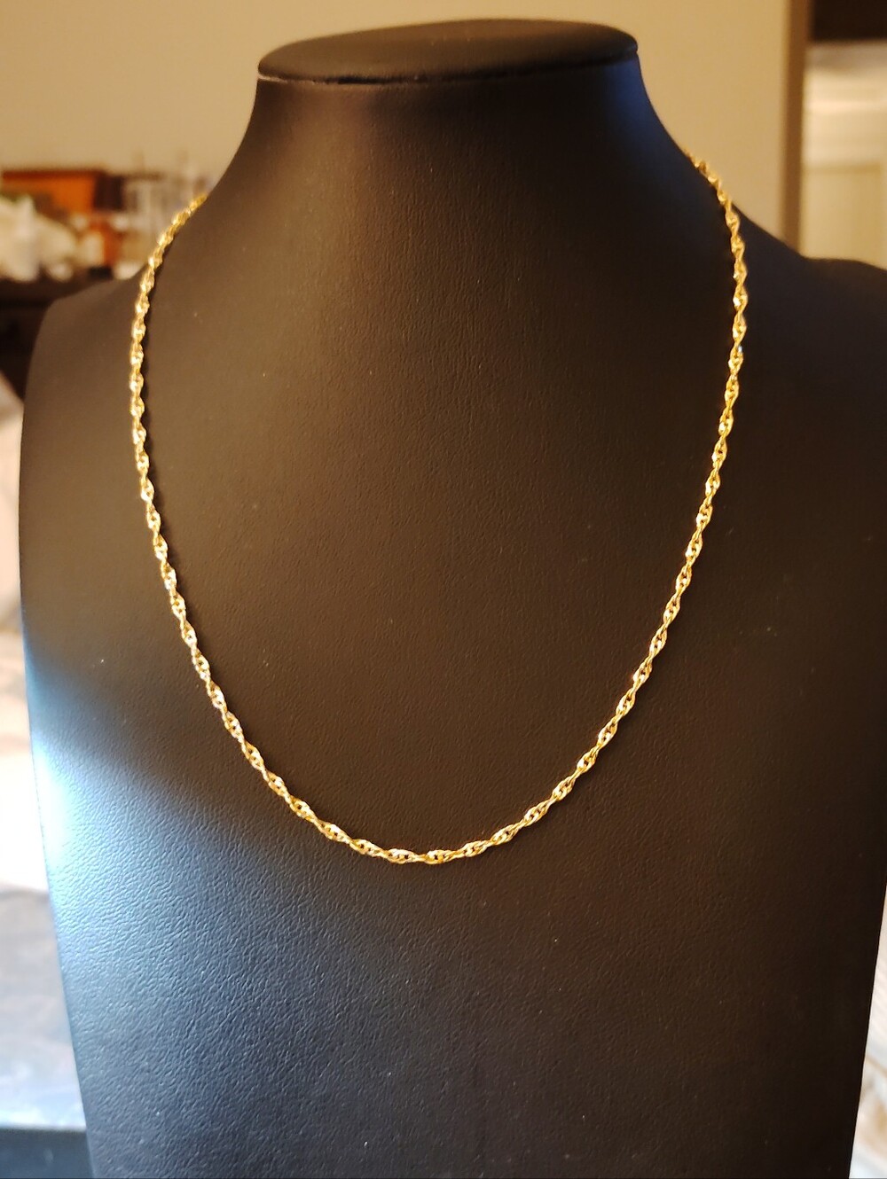 Italian Bronze Gold Tone Twisted Rope Chain Necklace